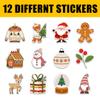 12 Pcs Christmas Stickers Set, Minimalist Holiday Designs with Santa, Reindeer, Gnome, Gingerbread, Sweater, Snow Globe Gift, Cozy Neutral Stickers for Laptop, Bottle, Phone, Window, Helmet 7 Inches view 2
