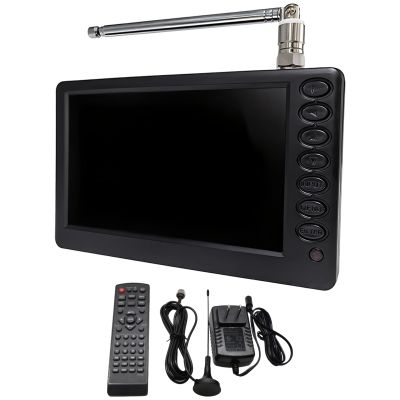 wkao 5 Inch (12.7 Cm) Tv Rechargeable Portable Mini, with Atsc Tuner Digital, for Car Design Compact and Home Use, Includes Dual Antennas, Remote, and Adapter Power