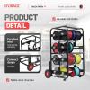 Gelacie Wire Spool Holder Cart, Portable Wire Rack Dispenser with Wheel, 10 Rods, 15X17X31" Display & Storage for Electrical Industrial & Retail Use view 3
