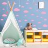 31PC Pink Cloud Wall Decals, Removable DIY Large Vinyl Sticker Self Adhesive Wallpaper for Living Room Nursery Children Baby Kids Boys Girls Bedroom Decor Home Art Mural Dec view 4