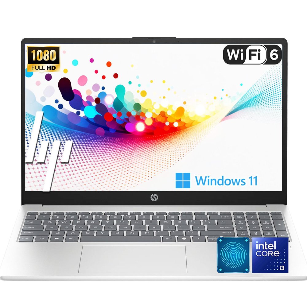 HP Latest 15.6" FHD Laptop with Office 365 for Web | Intel 13th 8 Cores i3 CPU (Beat 11th i5) | 8GB RAM | 256GB SSD | AI Copilot Key | Fingerprint Reader | Wi-Fi 6 | Windows 11 | No Mouse