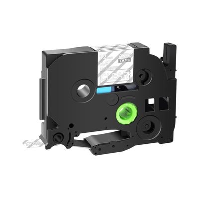 12mm Black On White Label Tape 4X Compatible with Printer Supplies PT-1000 PT-D400 for Part Number TZe-231 TZe-251 TZe-241(White on Clear)