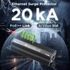 Awishwell Ethernet Surge Protector Gigabit, 10 Pack PoE++ RJ45 Surge Protector 1000Mbps, 20KA Metal Shielded Lightning Arrestor LAN Network CAT5/CAT6 Thunder Arrestor-Mounting Flange view 2