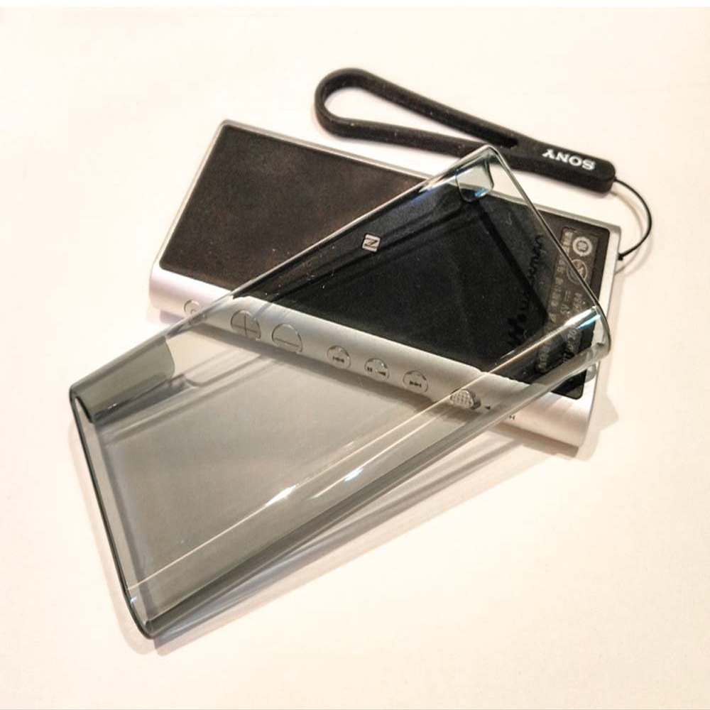 AudioPartner Shockproof Protective Shell Skin Case Cover for Sony Walkman NW-ZX300 ZX300 NW-ZX300A ZX300S MP3 Music Player (Hard Clear Black)