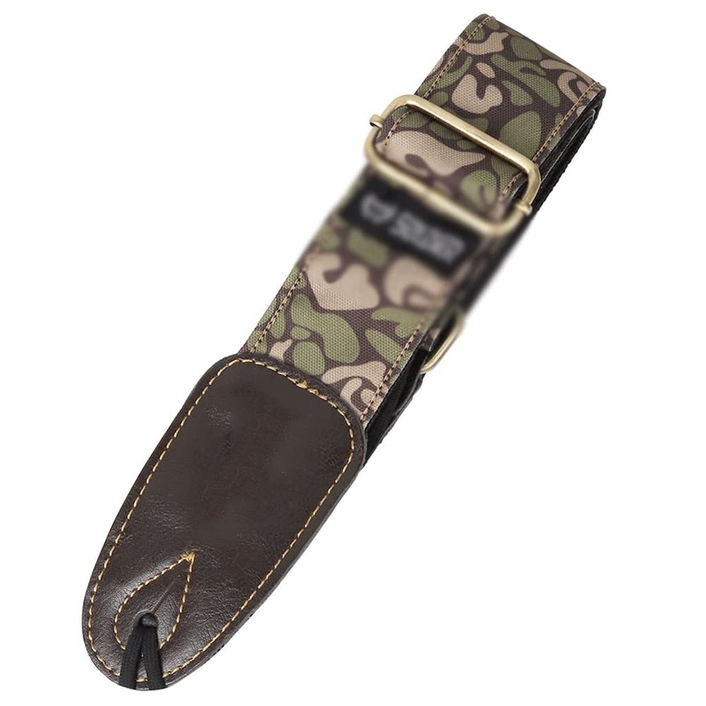 MVNOIRE Thick Adjustable Bass Acoustic Guitar Strap with Leather End Denim Thickened