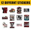 12 Pcs Muay Thai Stickers Set, Funny Martial Arts Fighter Designs with Quotes Like Touch Me Lesson Free, Eat Sleep Muay Thai Repeat, Kickboxing Humor Stickers for Laptop, Water Bottle, Phone 3 Inches view 2