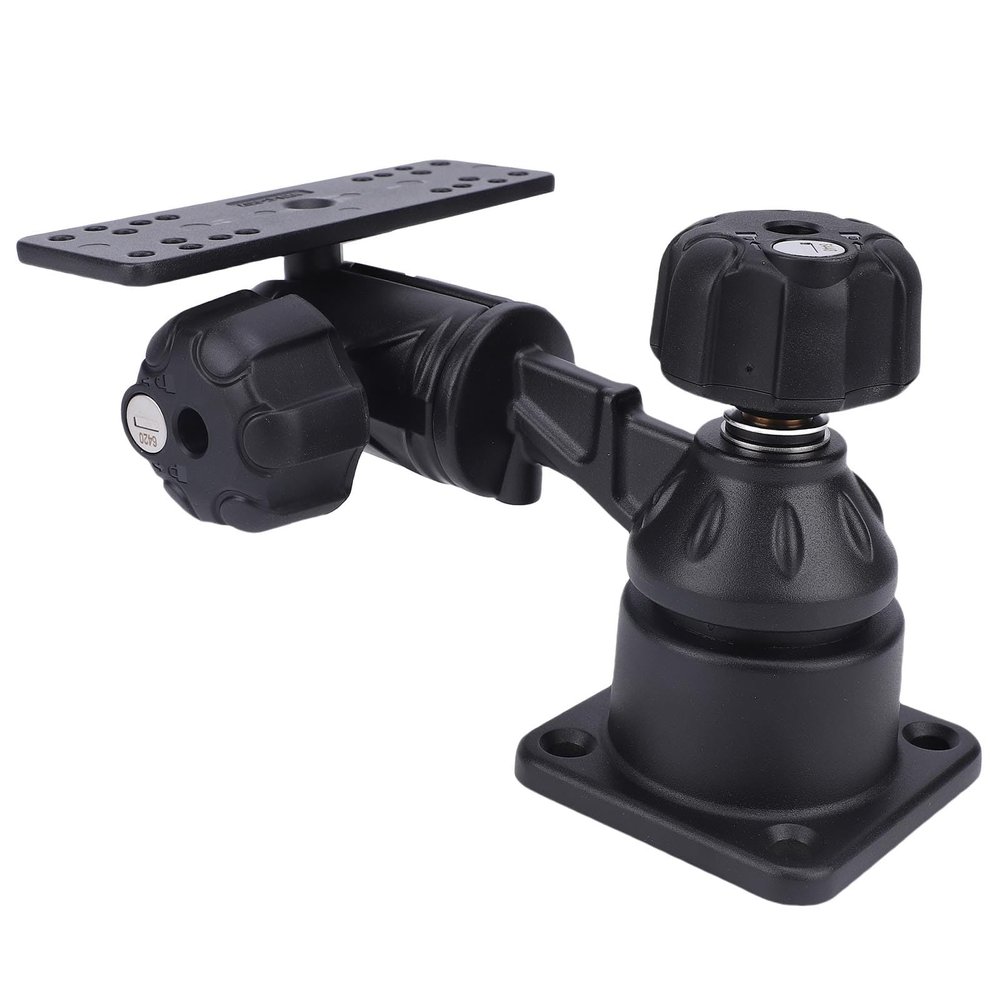 Luocute Aluminium Fish Finder Chartplotter Mount, Adjustable Marine Electronic Mount, Reinforced Horizontal Swing Arm Marine Electronic Ball Mounting for Boat Kayak Fishing