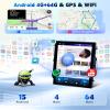 10.4inch 4G+64G Car Radio Stereo for Honda Civic 2012-2015 with Tesla Style Touch Screen Android 15 Wireless CarPlay/Android Auto DSP GPS WiFi 5.0Bluetooth FM/RDS SWC AHD Backup Camera view 3