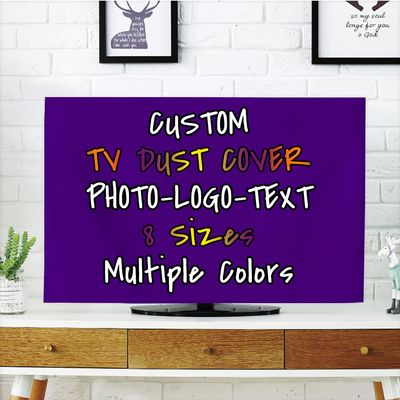 BENUSIO Custom TV Dust Cover with Photo Logo Text Personalized Dustproof TV Screen Monitor Protective Cover Indoor Decor, Indigo, For 42" TV