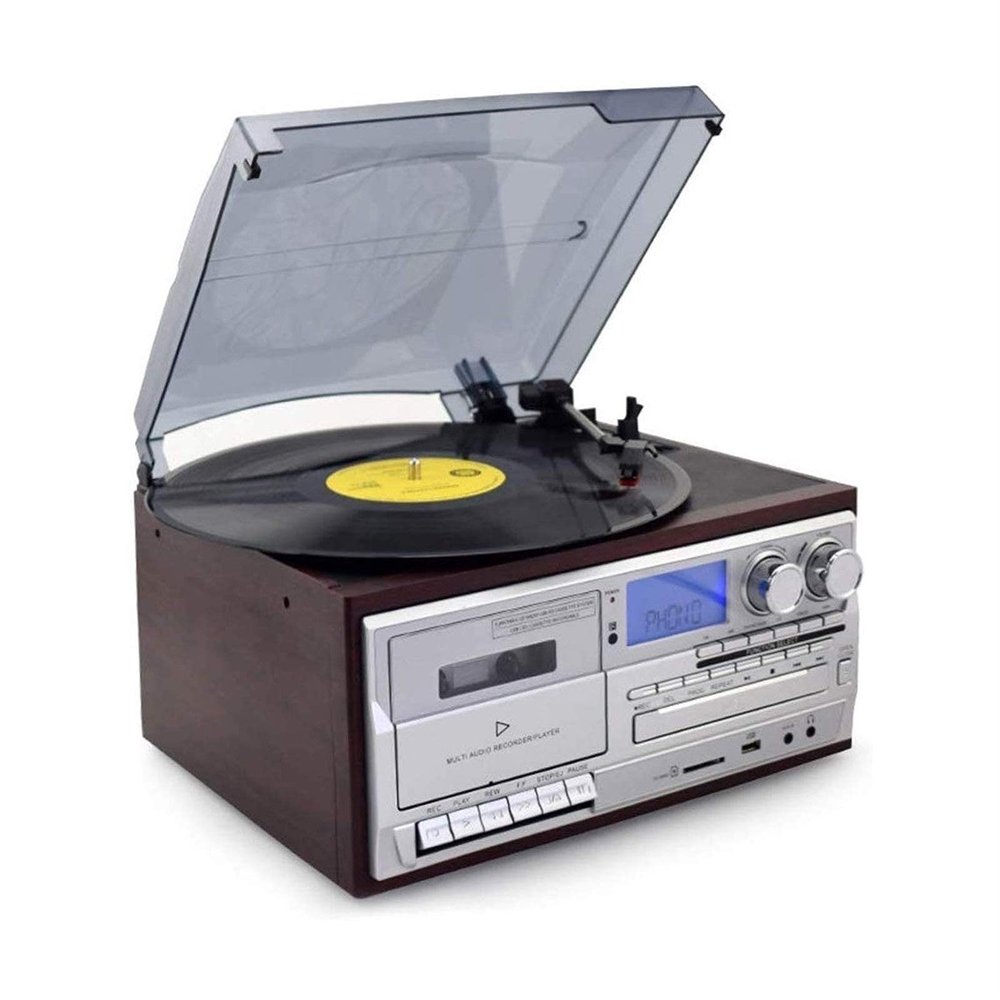 Gramophone Record Player Retro Record Player Turntable Vinyl Record Player Support Cd Fm Radio U Disk Sd Card for Vinyl Rec
