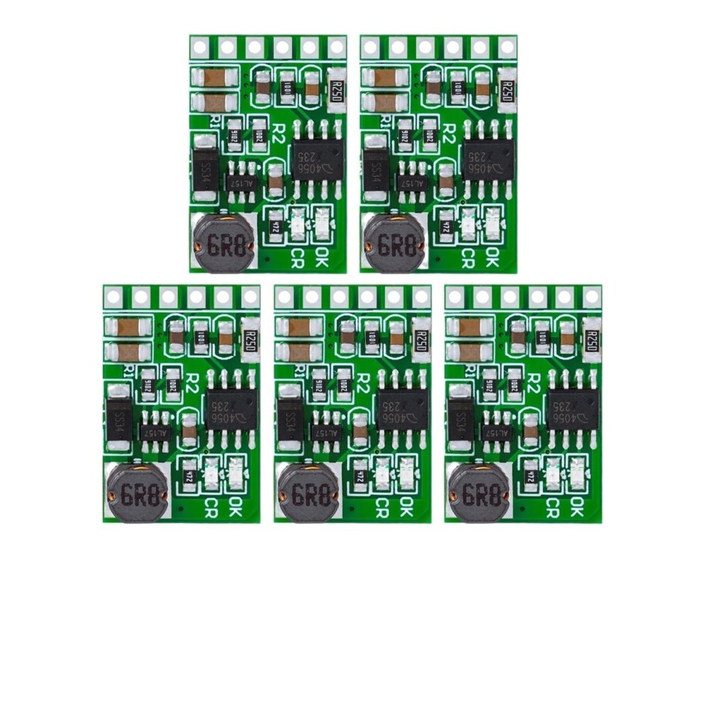 3.7V 4.2V Charger 5V 6V 9V 12V Discharger Board DC DC Converter Boost Module for DIY Solar Mobile Power Chargewer 18650 Lithium(5PCS 6V)