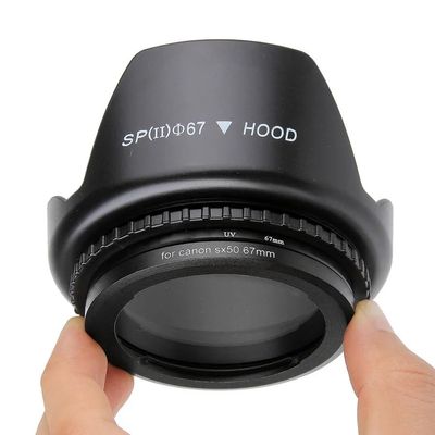 4IN1 Camera Lens Adapter Ring for Canon PowerShot SX40 SX50 SX60 SX70 SX520 SX530 SX540 HS to 67mm UV Filter Lens Hood Lens Cap Excellent