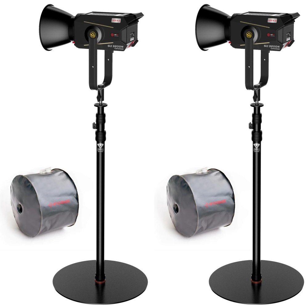 IFOOTAGE Cobra RB-A400,79" Round Base Monopod,SL1 320DN LED Video Light,IContinuous LED Lighting with 5600k Daylight,CRI 98+,Brightness 5600