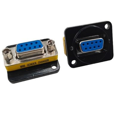 2PCS mi ni DB9 DB15 Gender Changer Adapter RS232 Serial Plug Connector(DB9-Female Female)