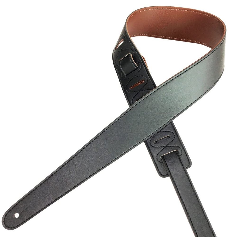MVNOIRE Side PU Leather Guitar Strap Adjustable Belt for Electric Acoustic Bass