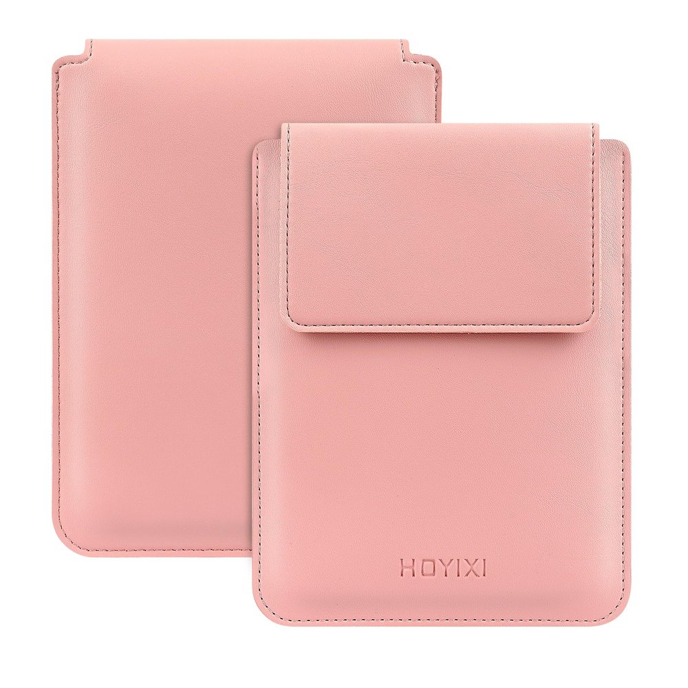 HoYiXi Universal Sleeve Case for 6-inch Kindle/Kobo/Voyaga/Pocketbook/Tolino E-Book Reader Lightweight Leather Protective Sleeve Case Pouch for 6-inch E-Book, Pink