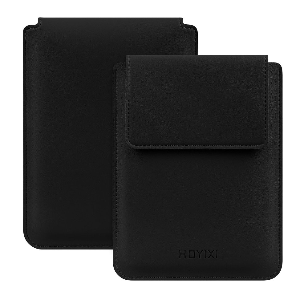 HoYiXi Universal Sleeve Case for 6-inch Kindle/Kobo/Voyaga/Pocketbook/Tolino E-Book Reader Lightweight Leather Protective Sleeve Case Pouch for 6-inch E-Book, Black