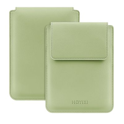 HoYiXi Universal Sleeve Case for 6-inch Kindle/Kobo/Voyaga/Pocketbook/Tolino E-Book Reader Lightweight Leather Protective Sleeve Case Pouch for 6-inch E-Book, Light Green