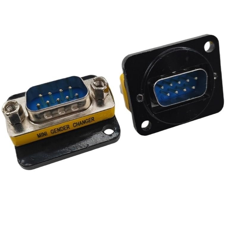 2PCS mi ni DB9 DB15 Gender Changer Adapter RS232 Serial Plug Connector(DB9-Male and Male)