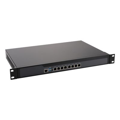 Firewall, VPN, 19 Inch 1U Rackmount, OPNsense, Network Appliance, Router PC, Core I3 3110M 3120M, RS14, 8 x Intel LAN, 2 x USB, COM, VGA, Fan, 8G RAM/64G SSD