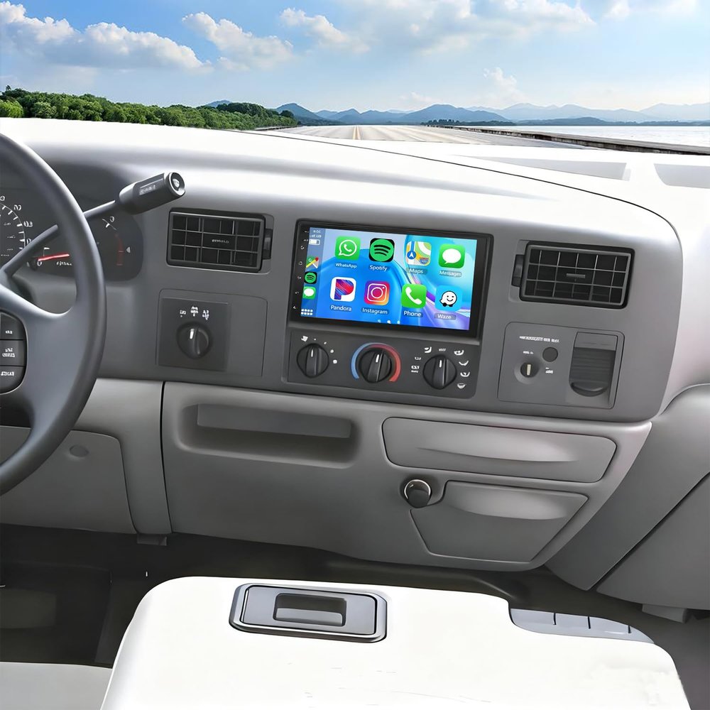 Car Stereo Radio for Ford F250 F-350 Super Duty 1999-2004 Android 13 Wireless Wired for Carplay/Android Auto GPS Navi Head Unit 2+32GB 7 Inch Touch Screen WiFi Bluetooth FM RDS Backup Camera