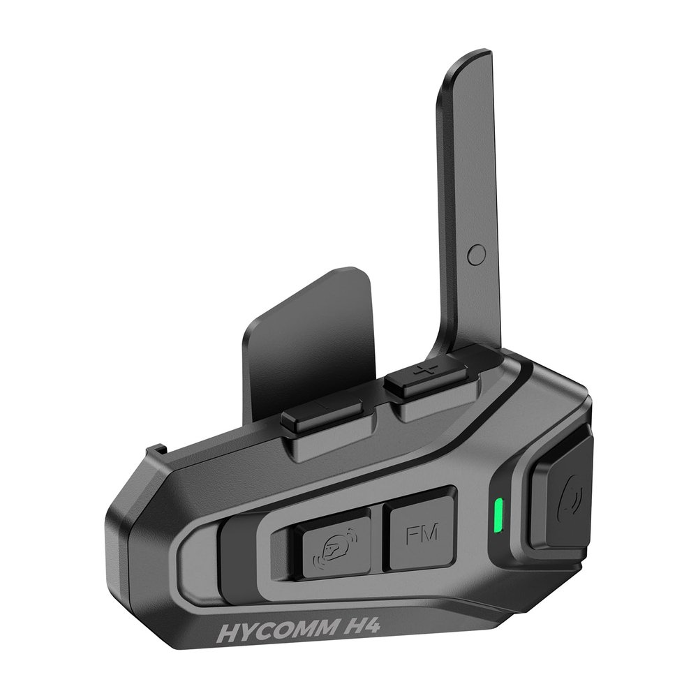 HYCOMM H4 Helmet Intercom, 4-Rider 1.2 Miles Motorcycle Bluetooth Headset, Audio Multitasking, 1000mAh 35H Talk Time, Noise Cancelling, IP67 Waterproof, HD Speakers (1 Pack)