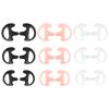 9-Pair Silicone Ear Molds for Two-Way Radio Acoustic Coil Tube Earpiece Left & Right Ear Replacement Compatible with Motorola Kenwood Baofeng Retevis (Clear, Black, Pink L/M/S 18pcs) view 1