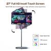 DVMFQFA 27" Smart Portable TV, 1080P Rolling TV on Wheels, Smart Portable TV Monitor, with Rotatable Touch Screen, Android 13, Wireless Casting,10-Point Touch Screen Monitor view 2