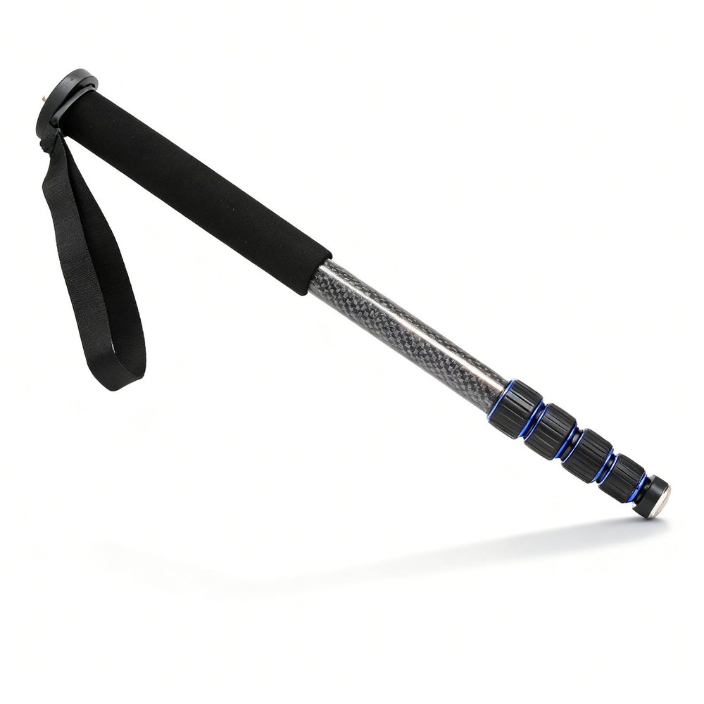 Carbon Fiber Portable Monopod Tripod for DSLR Camera, 5 Sections, 165cm Maximum Height, Lightweight 0.31kg - Heavy Duty Support, Quick Locking System, Travel Friendly
