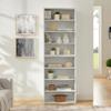 XUOXFUTZIG Adjustable 8-Layer CD DVD Storage Cabinet, Multifunctional Bookcase with 6 Shelves, Detachable into Two 4-Tier Media Towers for Living Room and Office Organization, White view 1