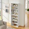 XUOXFUTZIG Adjustable 8-Layer CD DVD Storage Cabinet, Multifunctional Bookcase with 6 Shelves, Detachable into Two 4-Tier Media Towers for Living Room and Office Organization, White view 2
