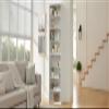 XUOXFUTZIG Adjustable 8-Layer CD DVD Storage Cabinet, Multifunctional Bookcase with 6 Shelves, Detachable into Two 4-Tier Media Towers for Living Room and Office Organization, White view 4