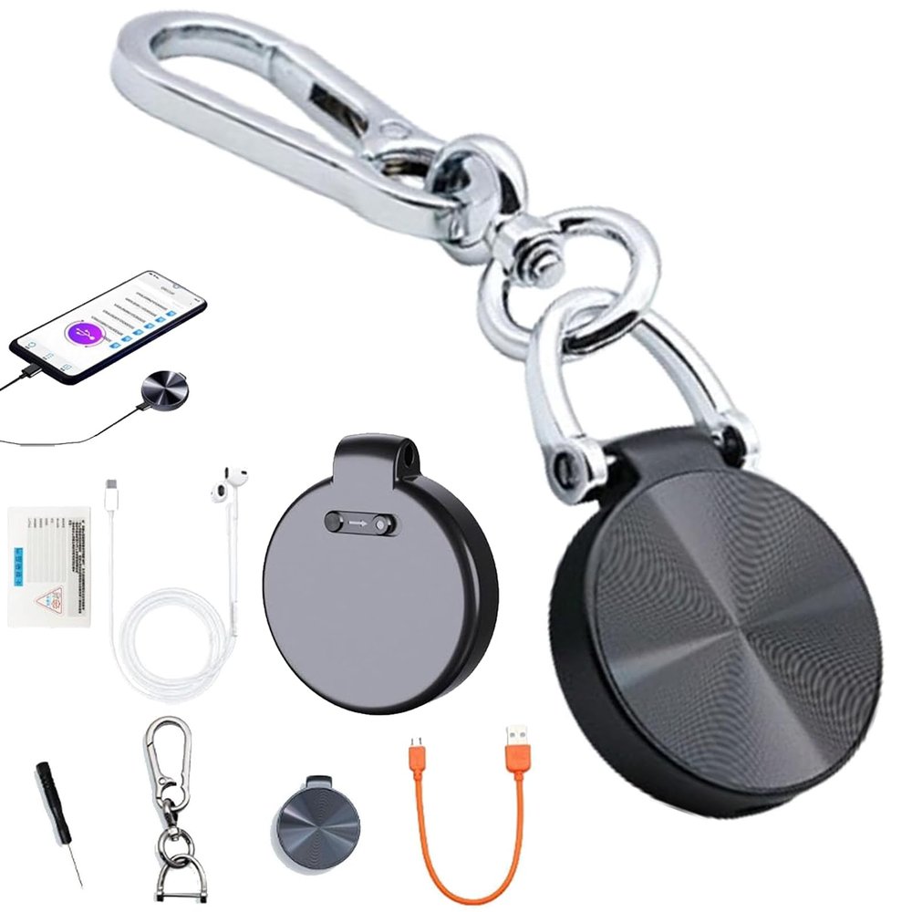 Audio Recorders with AI-Intelligent Triple Noise Cancellation, HD Smart Voice Recorder with One-Touch Recording & Playback, Keychain Mini Audio Recorder, Recording Device for Lectures, Meetings(8G)