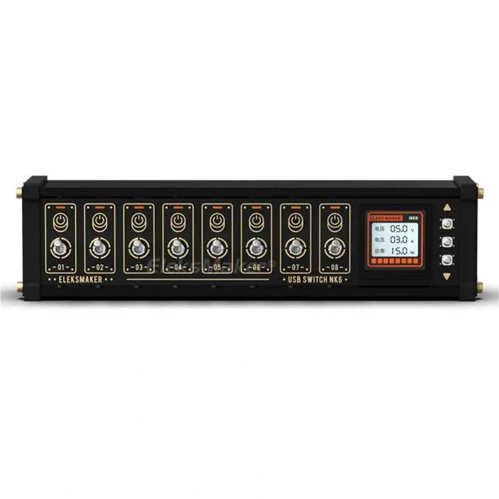 8 Port USB Docking Station, 8 Ports USB C Splitter, 8-Way Switch Total + Voice Control, 1.54-inch IPS Color Screen, 10 Levels Brightness Adjustment, for Phones, Tablets, Gadgets