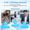 Bluetooth 5.4 Translator Earbuds, AI Translation Wireless Headphones with Noise Cancelling, 150+ Languages, 6H Playtime Type C Fast Charge for Travel Business Learning view 2