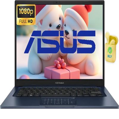 ASUS Vivobook 14 Laptop, 14" FHD 1920 x 1080 Display, Intel 6-core i3 Processor (up to 4.5 GHz), 40GB RAM 2TB SSD, Windows 11, Intel UHD Graphics, NLY Earphones, Quiet Blue