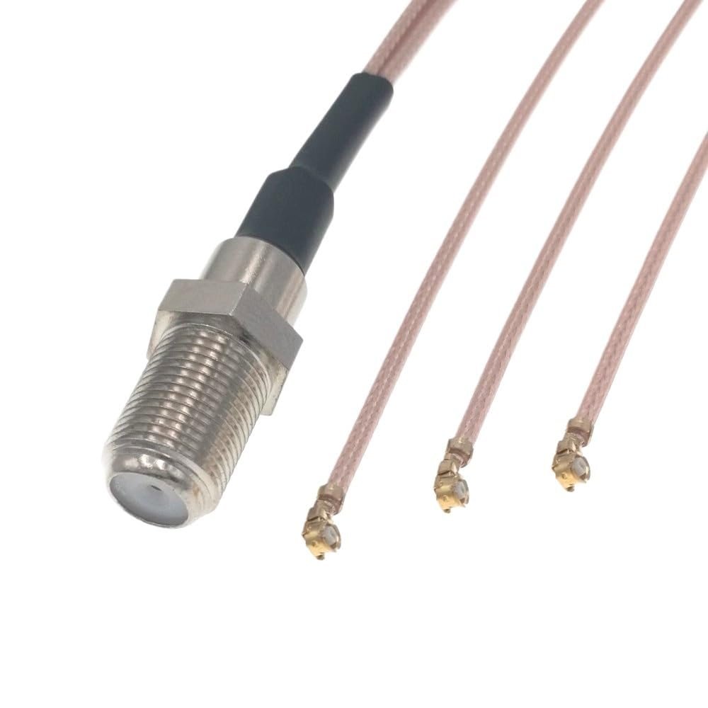 10PCS F Female to 3pcs UFL/u.FL/IPX R*/F Coax Adapter Assembly RG178 Pigtail Cable