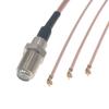 10PCS F Female to 3pcs UFL/u.FL/IPX R*/F Coax Adapter Assembly RG178 Pigtail Cable view 1