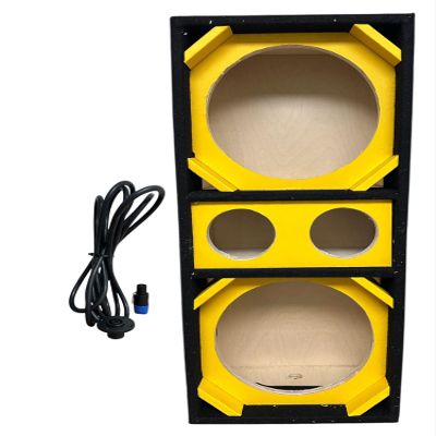 10" Brazilian Style Chuchera Speaker Box for Two 10" Speakers & Two 4" Tweeters Vented Enclosure for Car (Yellow)