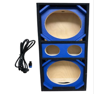 10" Brazilian Style Chuchera Speaker Box for Two 10" Speakers & Two 4" Tweeters Vented Enclosure for Car (Blue)
