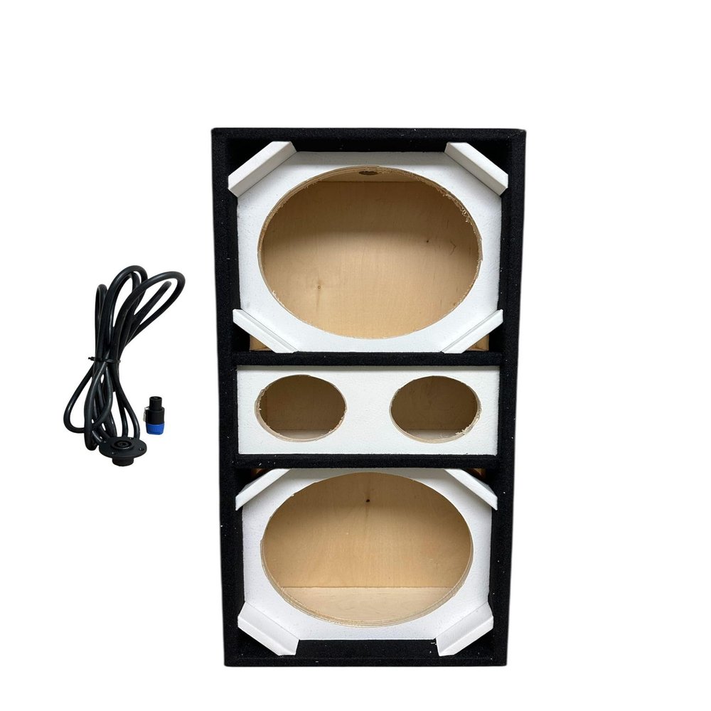 10" Brazilian Style Chuchera Speaker Box for Two 10" Speakers & Two 4" Tweeters Vented Enclosure for Car (White)