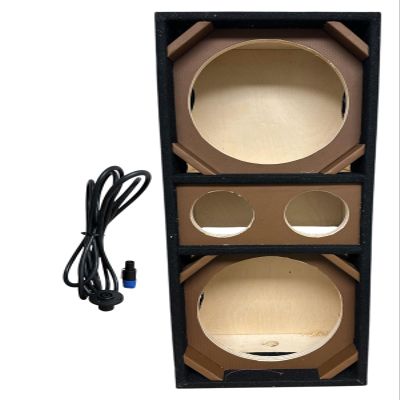 10" Brazilian Style Chuchera Speaker Box for Two 10" Speakers & Two 4" Tweeters Vented Enclosure for Car (Brown)