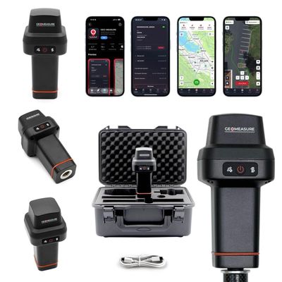 GEO-Measure RTK GNSS Survey Equipment, Handheld GPS Rover Receiver for Land Surveying, Construction, GIS Mapping & Stakeout, Multi-Frequency GNSS, IP67, WiFi, Bluetooth, GEODNET RTK Included