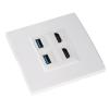 Dpofirs Ethernet Wall Plate with HD Multimedia Interface 4 Ports USB3.0 4K 60Hz for Computer, TV, Hard Drive, Long Lasting ABS Material view 2