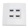 Dpofirs Ethernet Wall Plate with HD Multimedia Interface 4 Ports USB3.0 4K 60Hz for Computer, TV, Hard Drive, Long Lasting ABS Material view 4