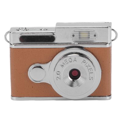 Wisoqu 1080P Keychain Camera with Wide Angle Lens, Type C, Color Screen for Festivals, 12MP Photo, Vintage Compact Camera, 100 Minutes of Operating Time (Brown)