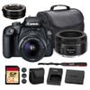 Canon EOS Rebel T100 DSLR Camera with 18-55mm Lens| 18MP APS-C Sensor, Built-in Wi-Fi & Full HD Video| for Beginners, Travel & Everyday Shooting (2628C029) + EF 50mm f/1.8 STM Lens + 64GB Card + More view 1