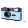 Wisoqu Retro Film Camera 35mm, Reusable Film Camera 28mm F / 8 Lens Flash, Retro Film Camera with 27 Color Films (Black Blue) view 2