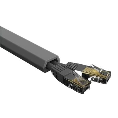 3.0M Trapezoid Slot Floor Cord Cover Protector Extension Wiring Duct Electric Wire Cable Manage Hider Organizer for Office, Home, Workshop, Warehouse, Garage(B-Grey,3.0M)