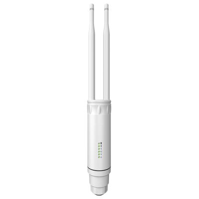Outdoor Long Range WiFi Extender with Ethernet Port, AC1200 Dual Band (5.8ghz/2.4ghz), Weatherproof Outside Poe Access Point/Signal Booster Amplifier in 2-Antenna, Ft and 64 Devices